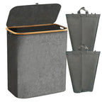 Laundry Separation System with Bamboo Lid and Multiple Compartments | High & Bury