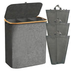 Laundry Separation System with Bamboo Lid and Multiple Compartments | High & Bury