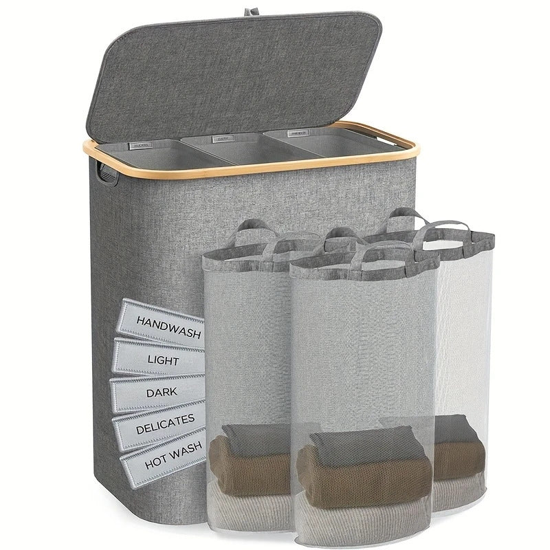 Laundry Separation System with Practical Lid and Compartments | High & Bury