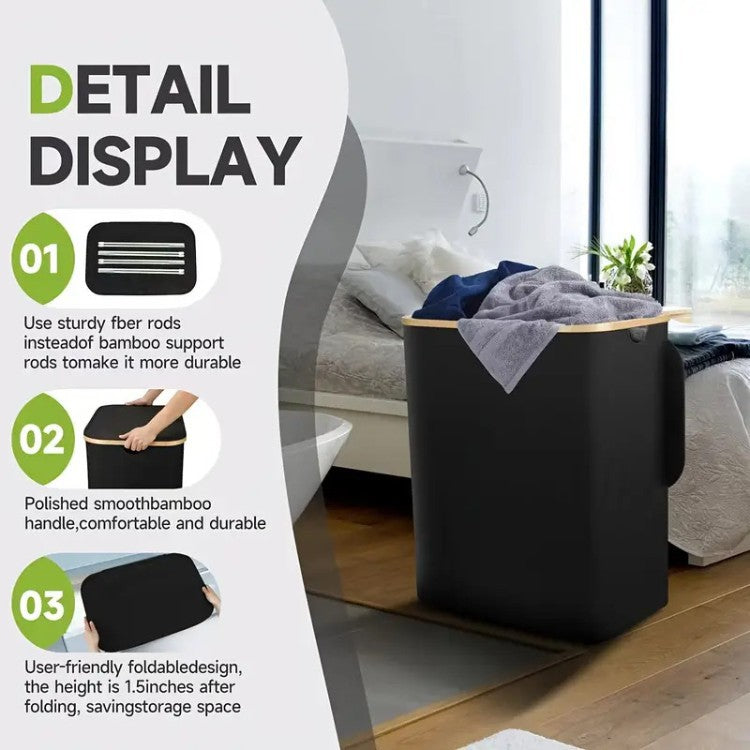 Laundry Separation System with Three Compartments and Removable Inner Pockets | High & Bury