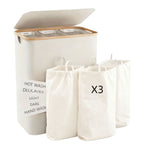 Laundry Separation System with Three Compartments and Removable Inner Pockets | High & Bury