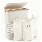 Laundry Separation System with Three Compartments and Removable Inner Pockets | High & Bury