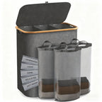 Laundry Separation System with Three Compartments and Removable Inner Pockets | High & Bury