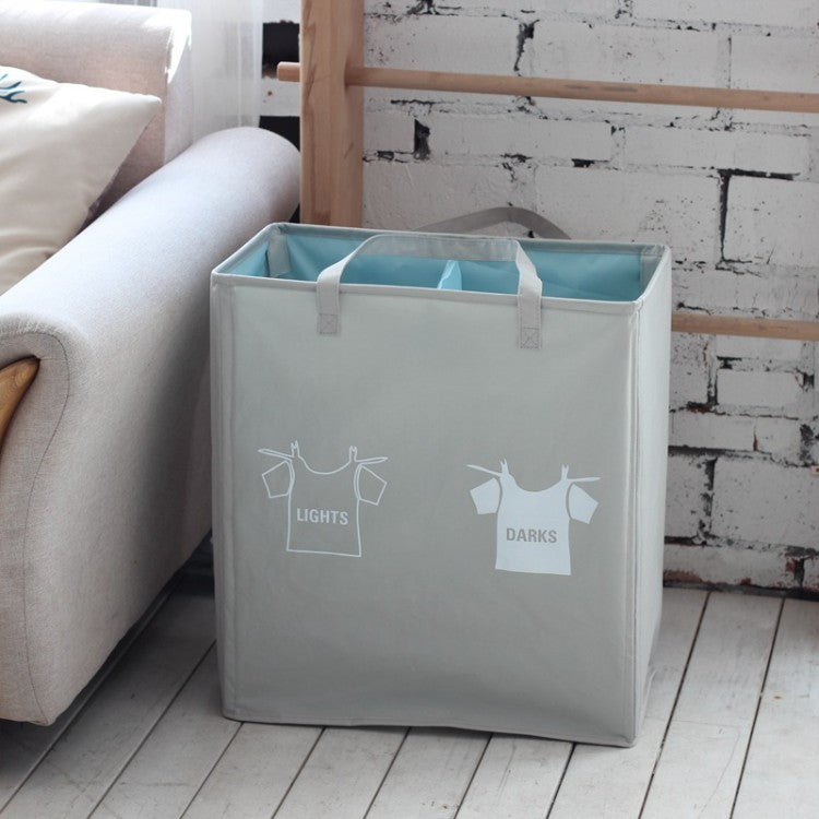Laundry Separator Basket with Handles and Compartments | High & Bury