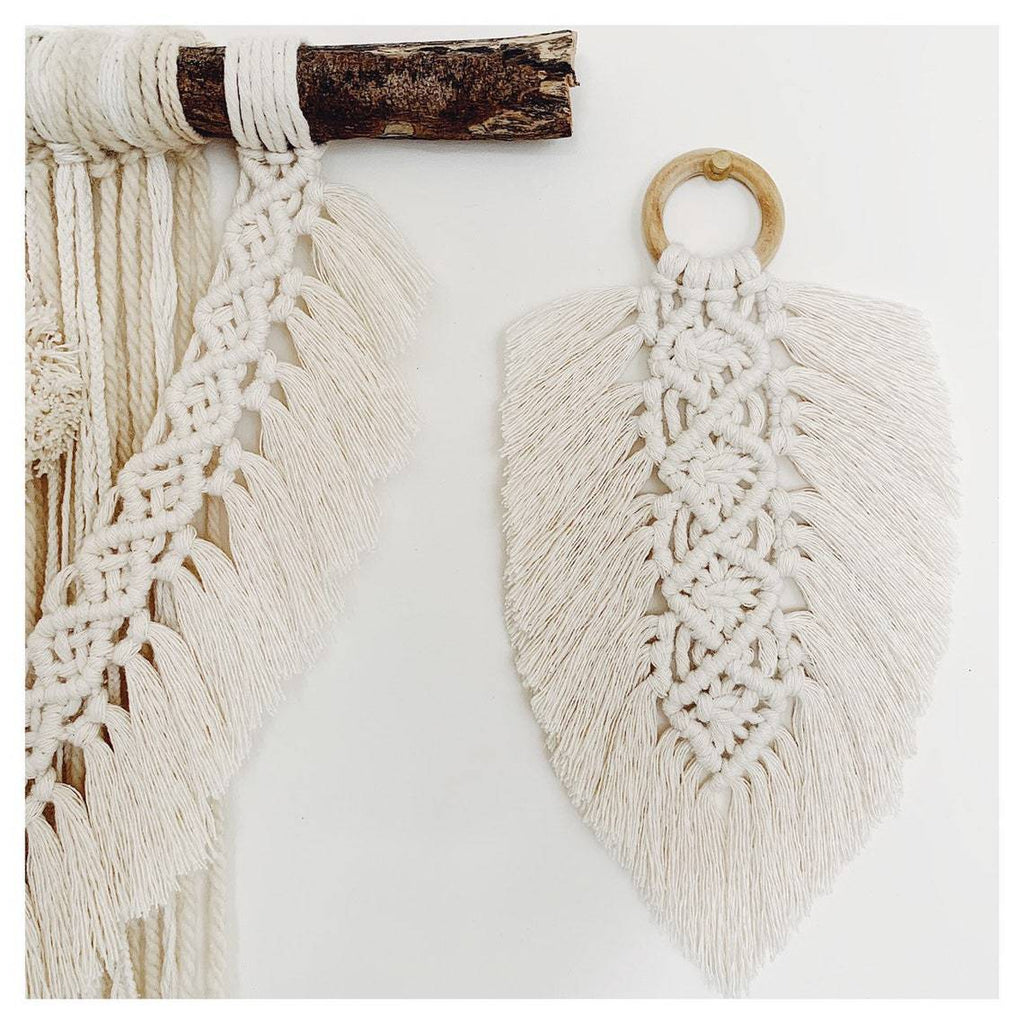 Leaf Shaped Macrame Wall Decor | High & Bury