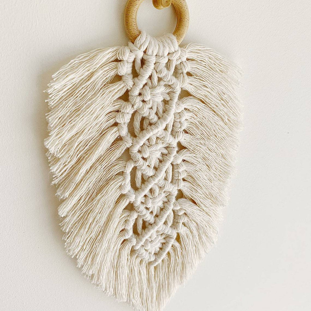 Leaf Shaped Macrame Wall Decor | High & Bury