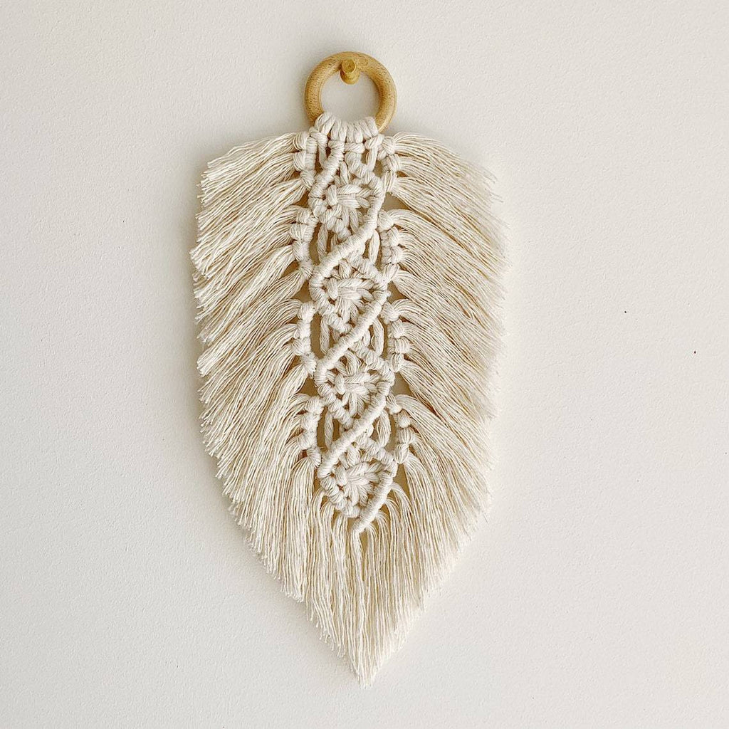 Leaf Shaped Macrame Wall Decor | High & Bury