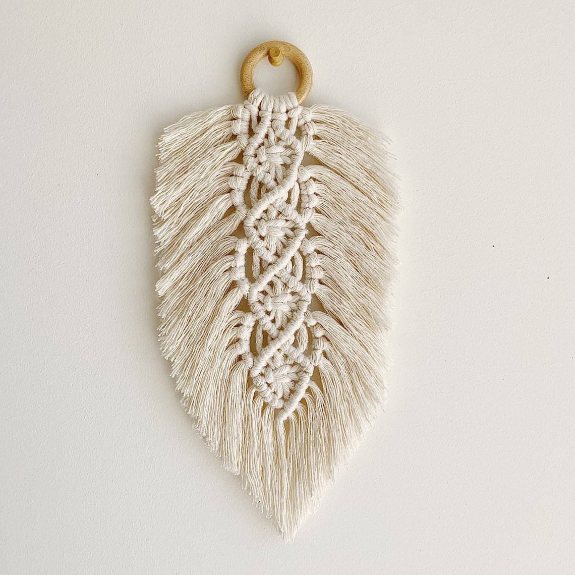 Leaf Shaped Macrame Wall Decor | High & Bury