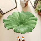 Leaf-Shaped Plush Bathroom Mat | High & Bury