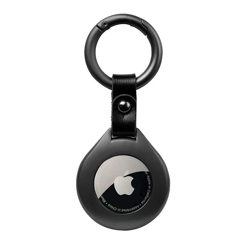 Leather and Metal AirTag Protective Case with Soft Leather Lining, view 5