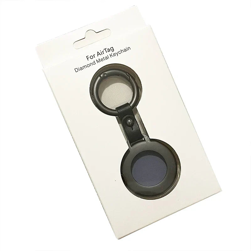 Leather and Metal AirTag Protective Case with Soft Leather Lining, view 7