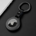 Leather and Metal AirTag Protective Case with Soft Leather Lining