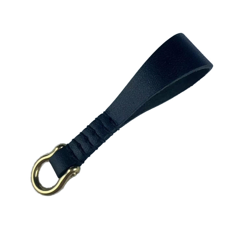 Leather Keychain Royal Blue Natural | High & Bury
