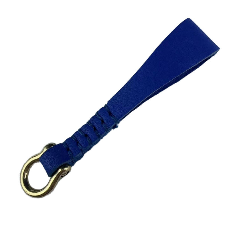 Leather Keychain Royal Blue Natural | High & Bury