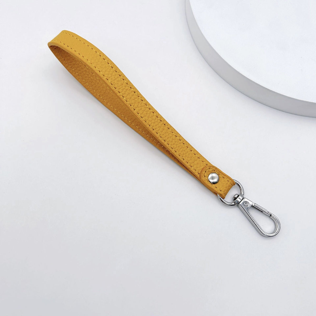 Leather Keychain Yellow Sky Blue | High & Bury
