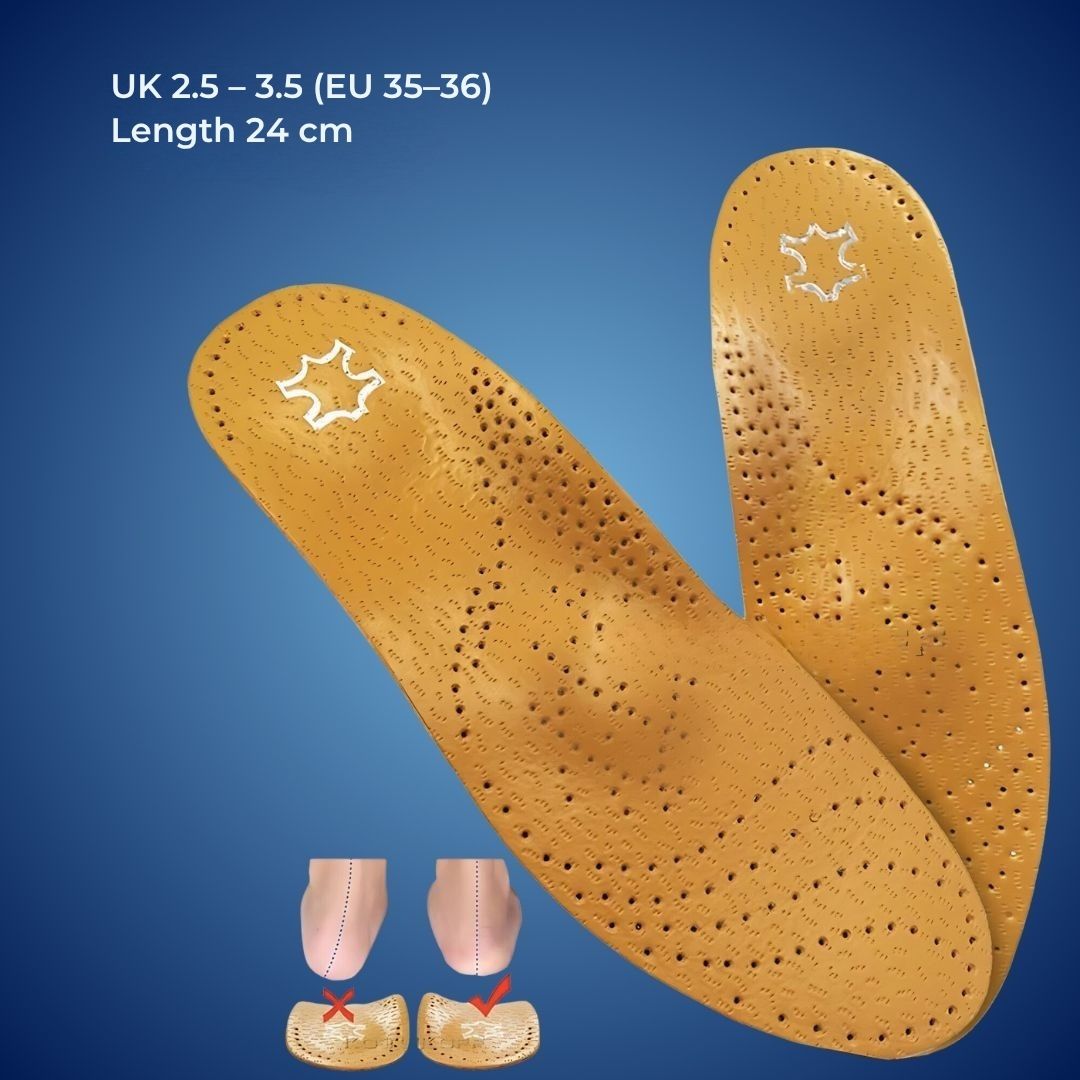 Leather Shoe Insoles with Arch Support and Shock Absorption, view 5