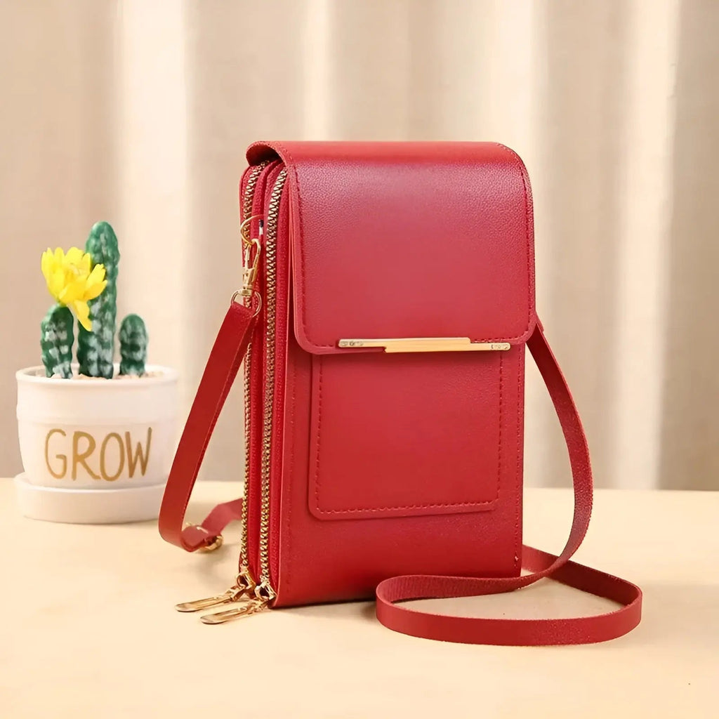 Leather Women's Shoulder Bag with RFID Blocking and Touchscreen Pocket, view 9