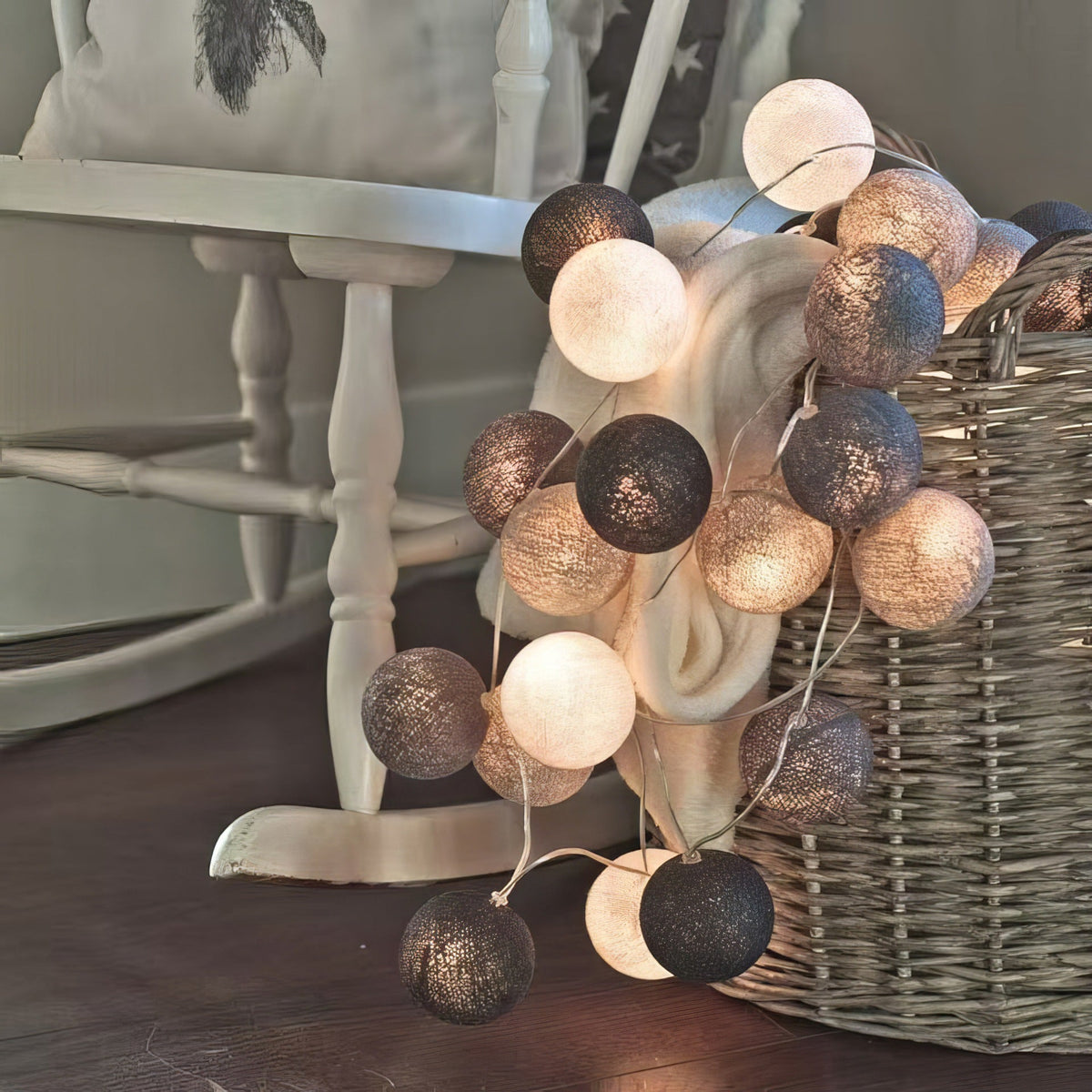 LED Cotton Ball String Lights Decorative Indoor Fairy Lanterns | High & Bury