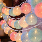 LED Cotton Ball String Lights Decorative Indoor Fairy Lanterns | High & Bury