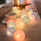 LED Cotton Ball String Lights Decorative Indoor Fairy Lanterns | High & Bury