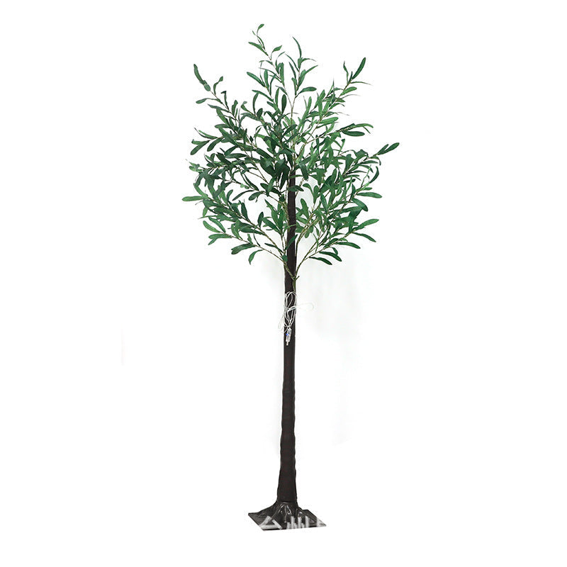 LED-Lit Artificial Olive Tree Floor Lamp | High & Bury