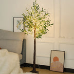 LED-Lit Artificial Olive Tree Floor Lamp | High & Bury