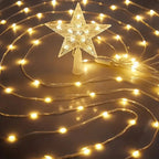 LED-Lit Pre-Installed Artificial Christmas Tree with Cascading Star Topper and Ornament-Ready Branches | High & Bury