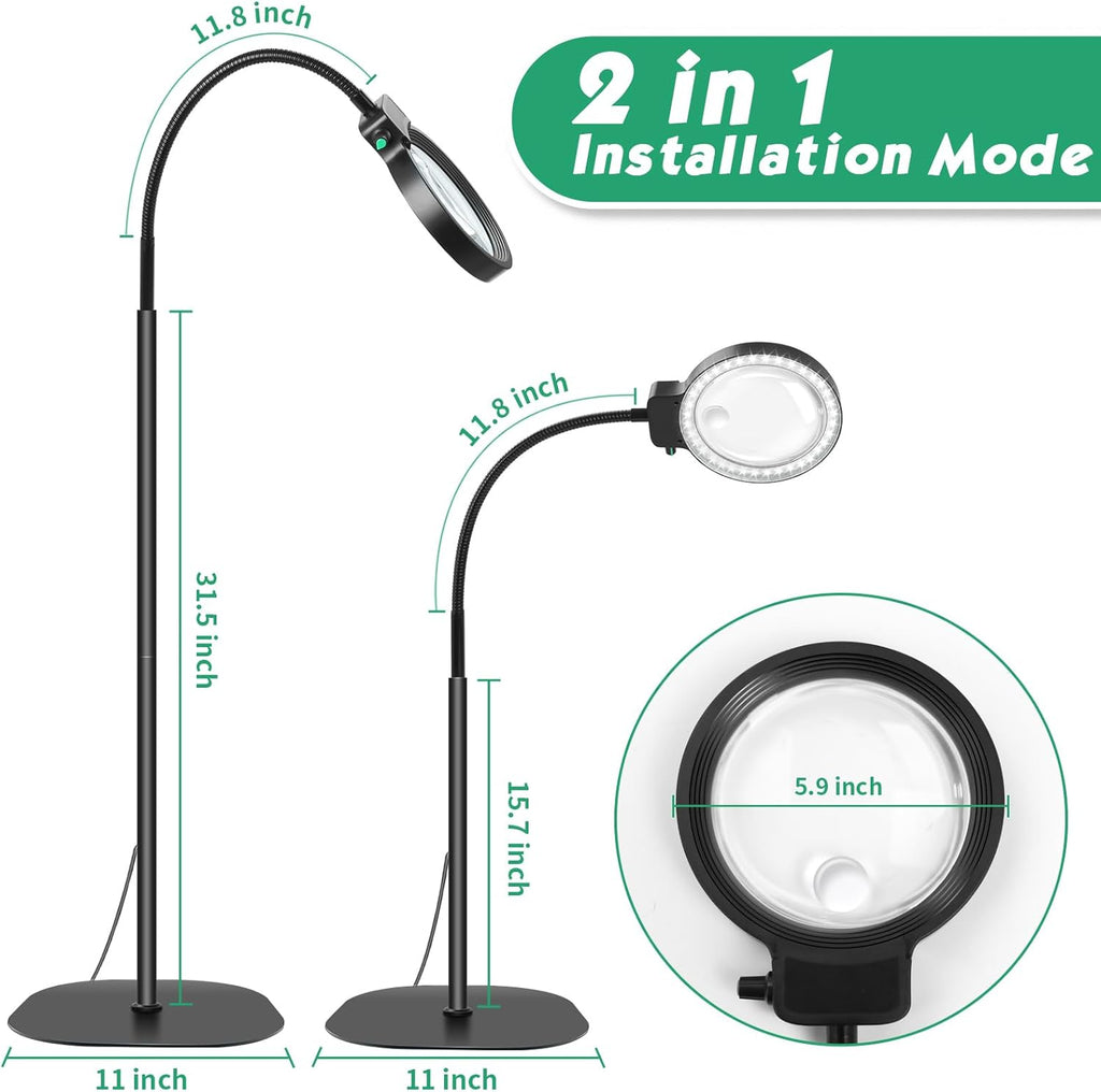 LED Magnifying Glass Lamp with 10X/30X Magnification, 6-Inch Lens, view 6
