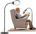 LED Magnifying Glass Lamp with 10X/30X Magnification, 6-Inch Lens