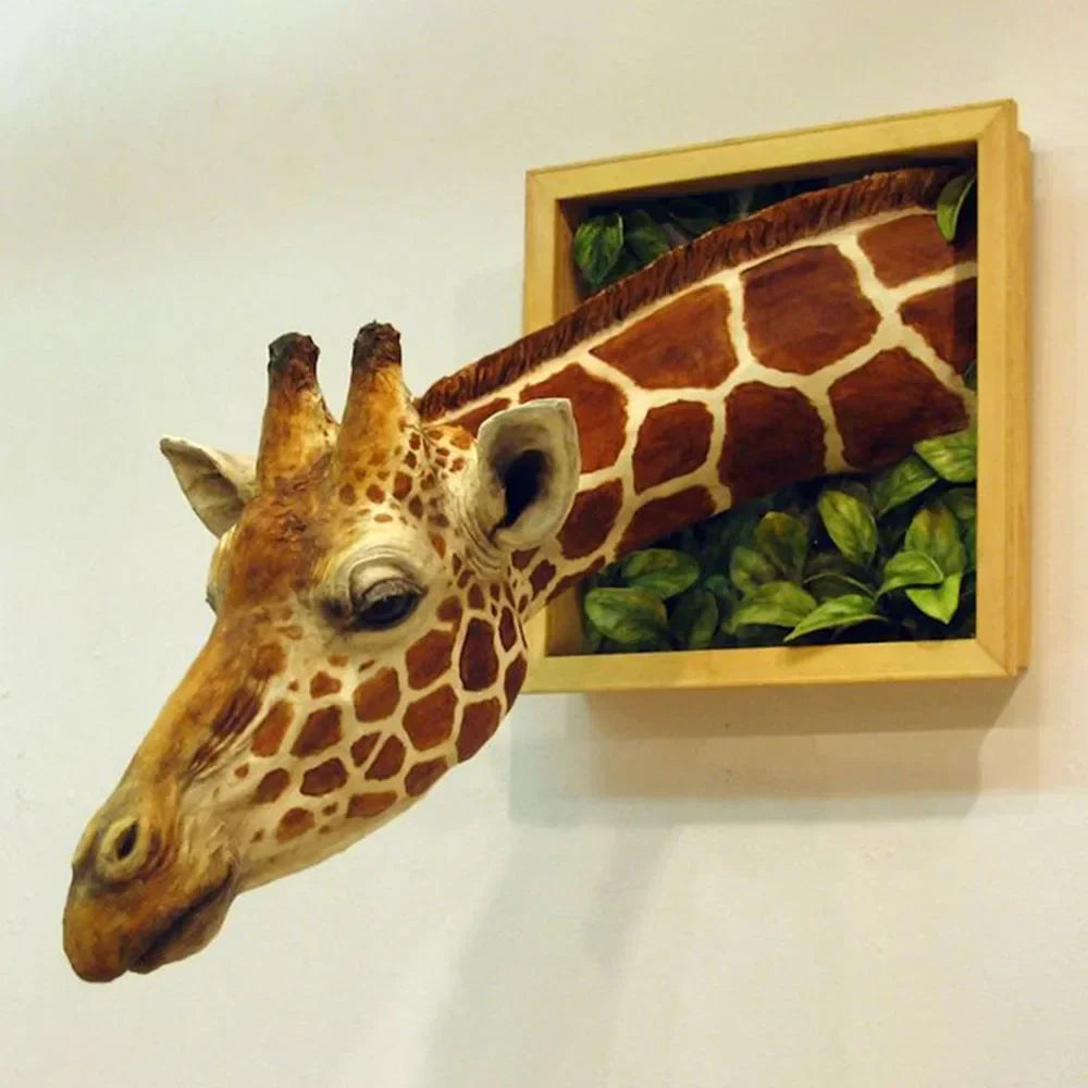 Lifesize 3D Giraffe Head Wall Decoration Sculpture, 21 cm x 15 cm x 25 cm, view 2