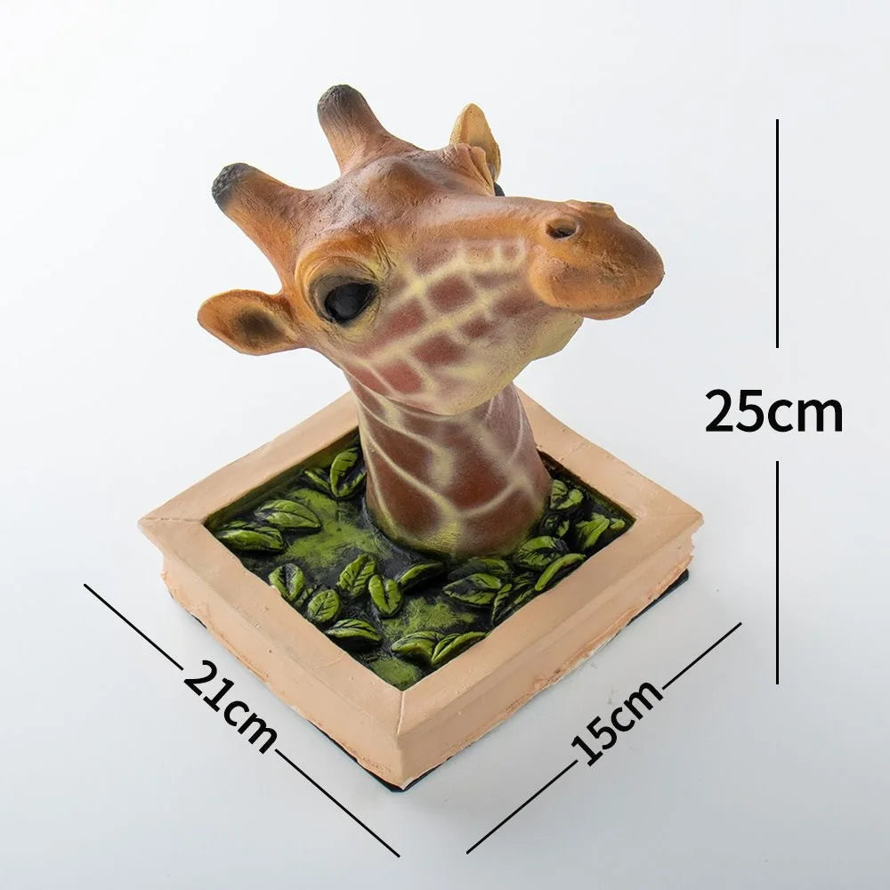 Lifesize 3D Giraffe Head Wall Decoration Sculpture, 21 cm x 15 cm x 25 cm, view 6