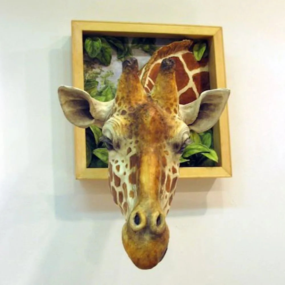 Lifesize 3D Giraffe Head Wall Decoration Sculpture, 21 cm x 15 cm x 25 cm, view 7