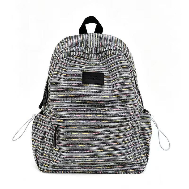 Lightweight Everyday Backpack with Woven Texture and Padded Straps, view 4