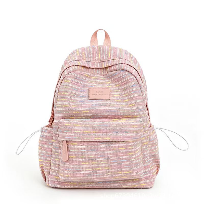 Lightweight Everyday Backpack with Woven Texture and Padded Straps, view 5