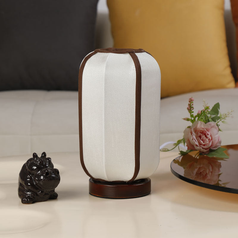 Linen Lantern Style Nightstand Lamp | High & Bury
