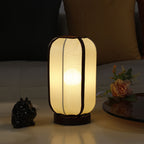 Linen Lantern Style Nightstand Lamp | High & Bury