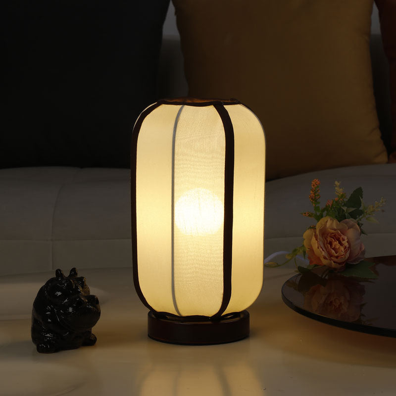Linen Lantern Style Nightstand Lamp | High & Bury