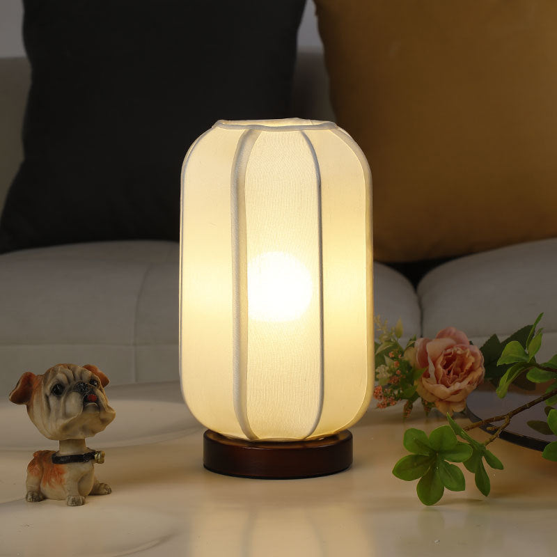 Linen Lantern Style Nightstand Lamp | High & Bury