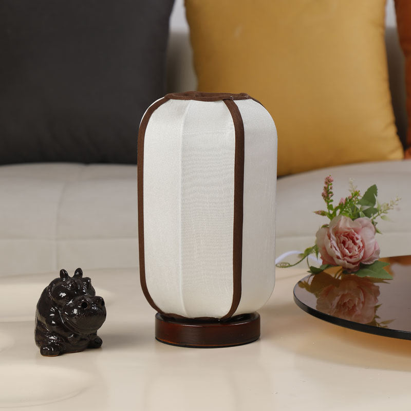 Linen Lantern Style Nightstand Lamp | High & Bury