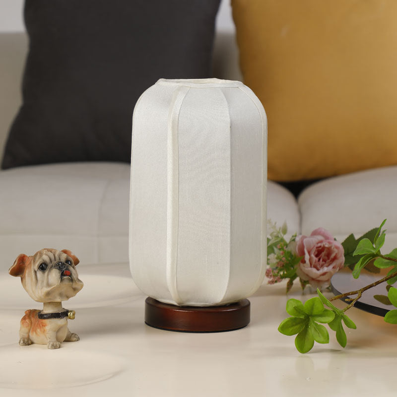 Linen Lantern Style Nightstand Lamp | High & Bury