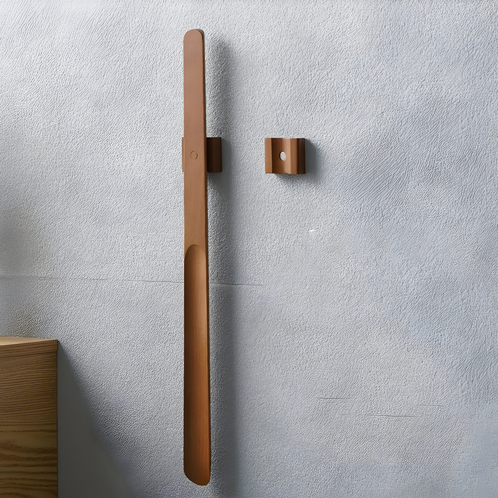 Long-Handled Magnetic Wooden Shoe Horn, 55 cm, Integrated Magnet in Handle, view 5