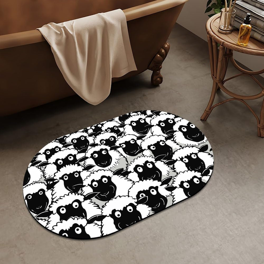 Luxurious Abstract Marble Design Bath Mat | High & Bury