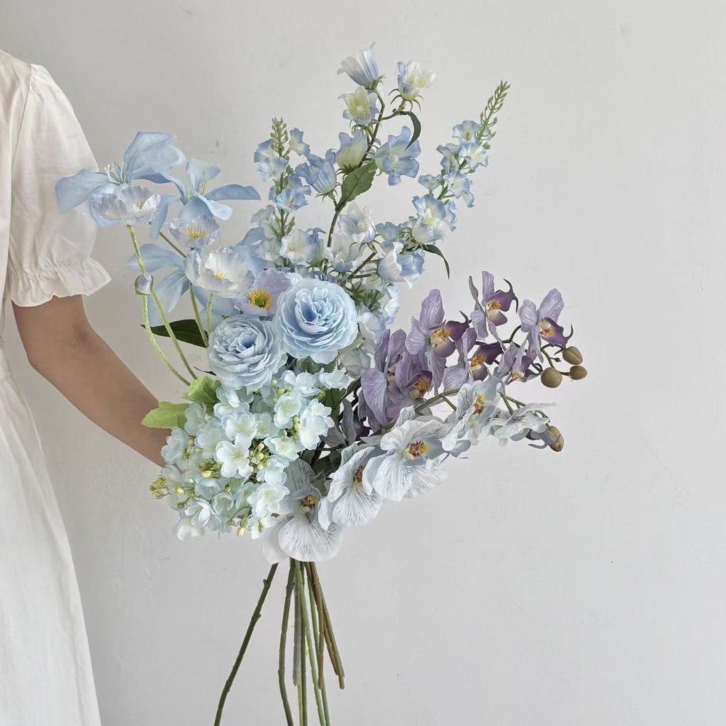 Luxurious Artificial Flower Bouquet with Blooming Orchids | High & Bury