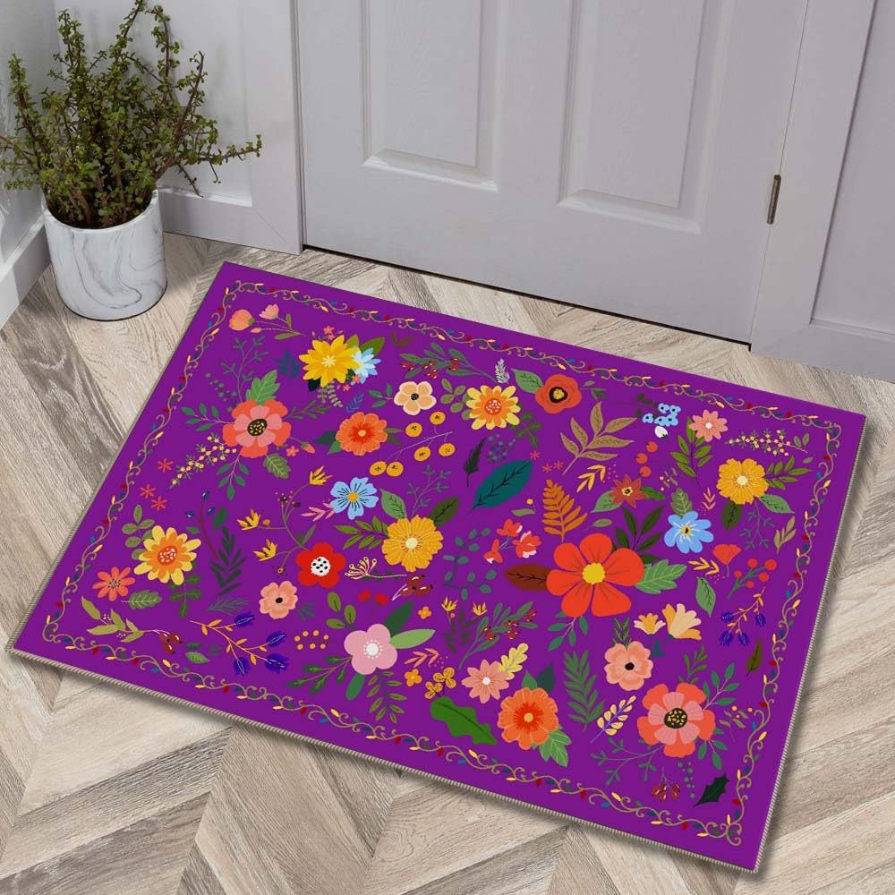 Luxurious Floral Design Bath Mat | High & Bury