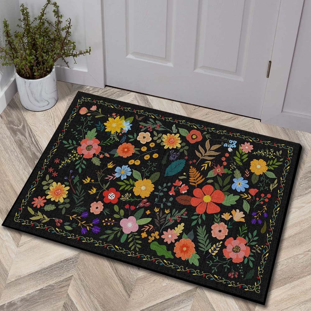 Luxurious Floral Design Bath Mat | High & Bury