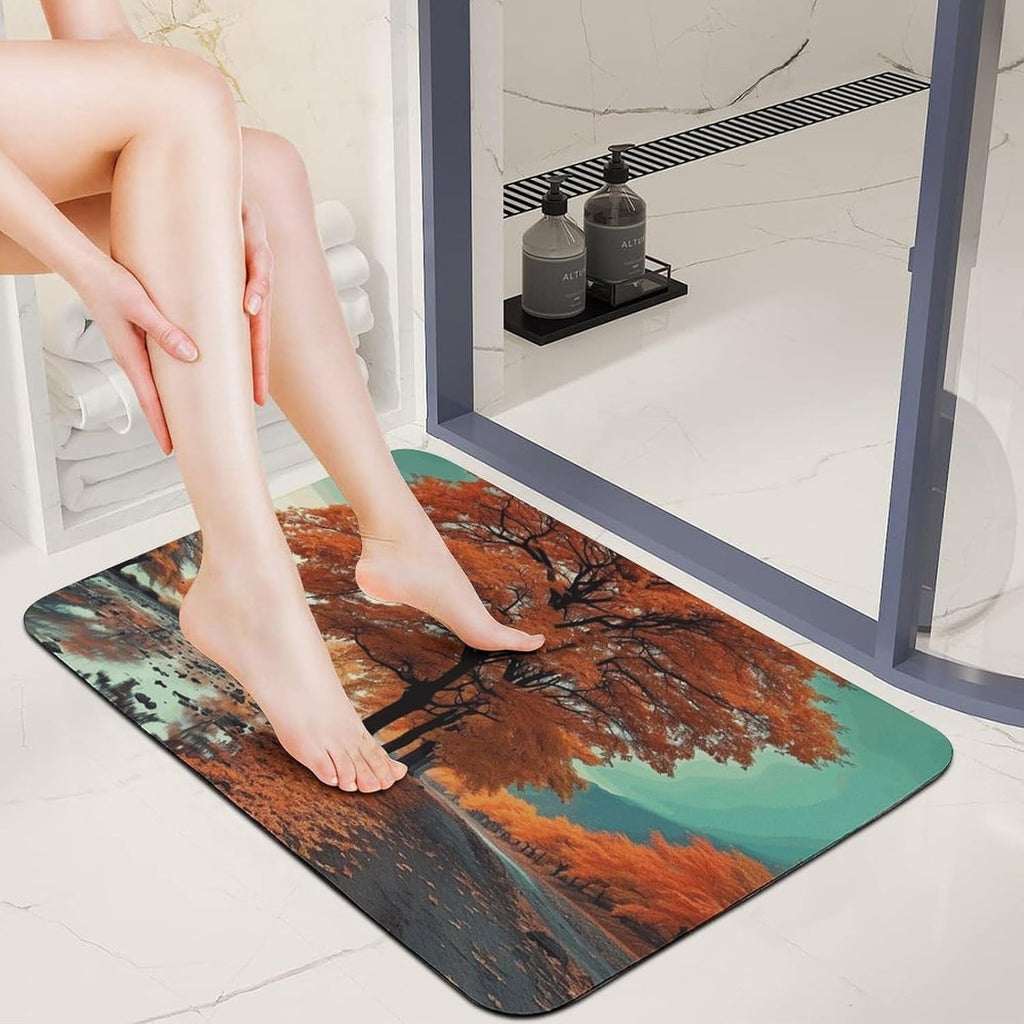 Luxurious Non-Slip Marble Design Bath Mat | High & Bury