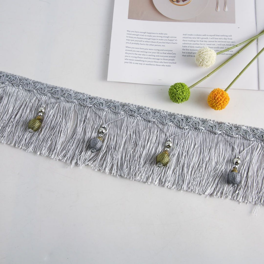 Luxury Fringe Braid with Bead Trim | High & Bury