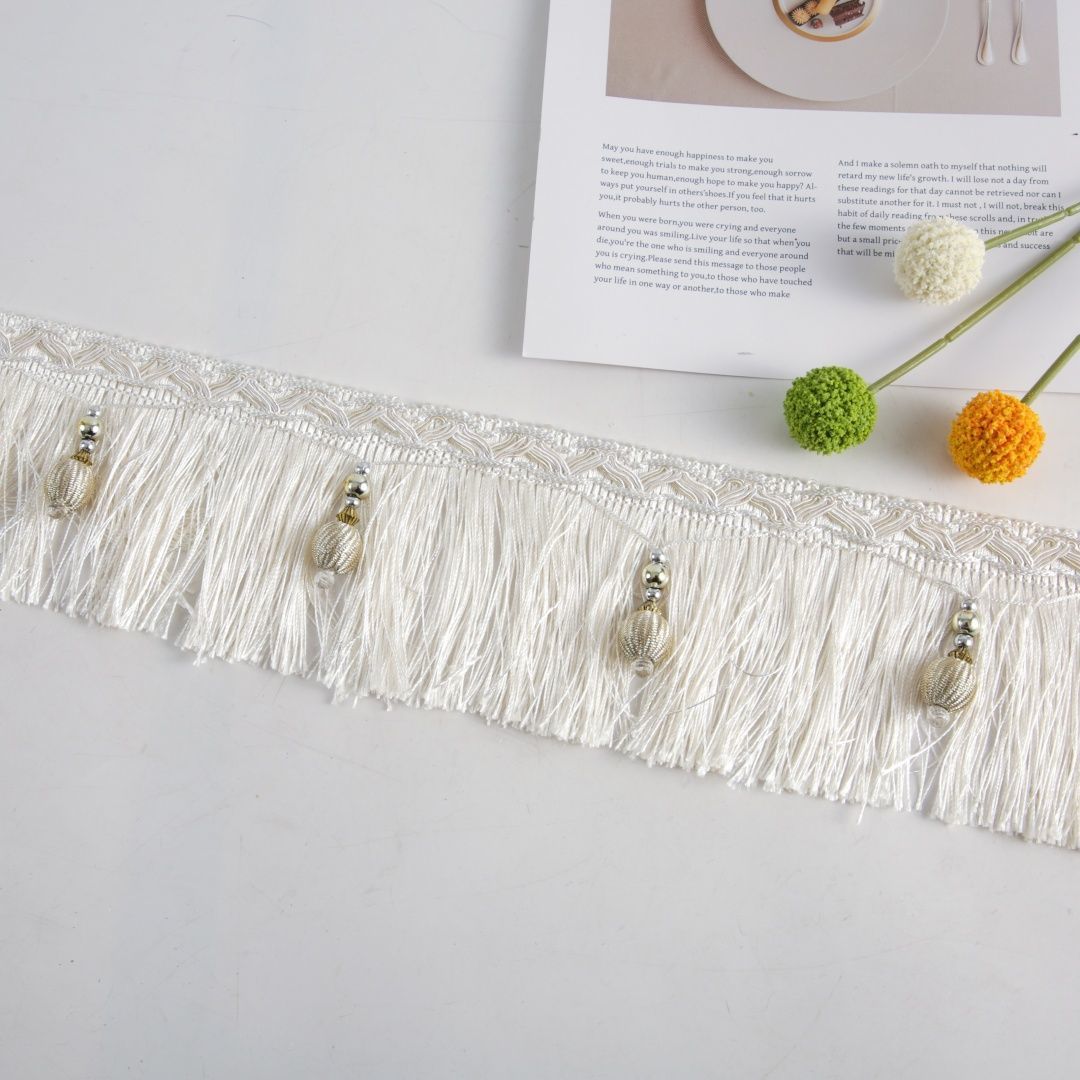 Luxury Fringe Braid with Bead Trim | High & Bury