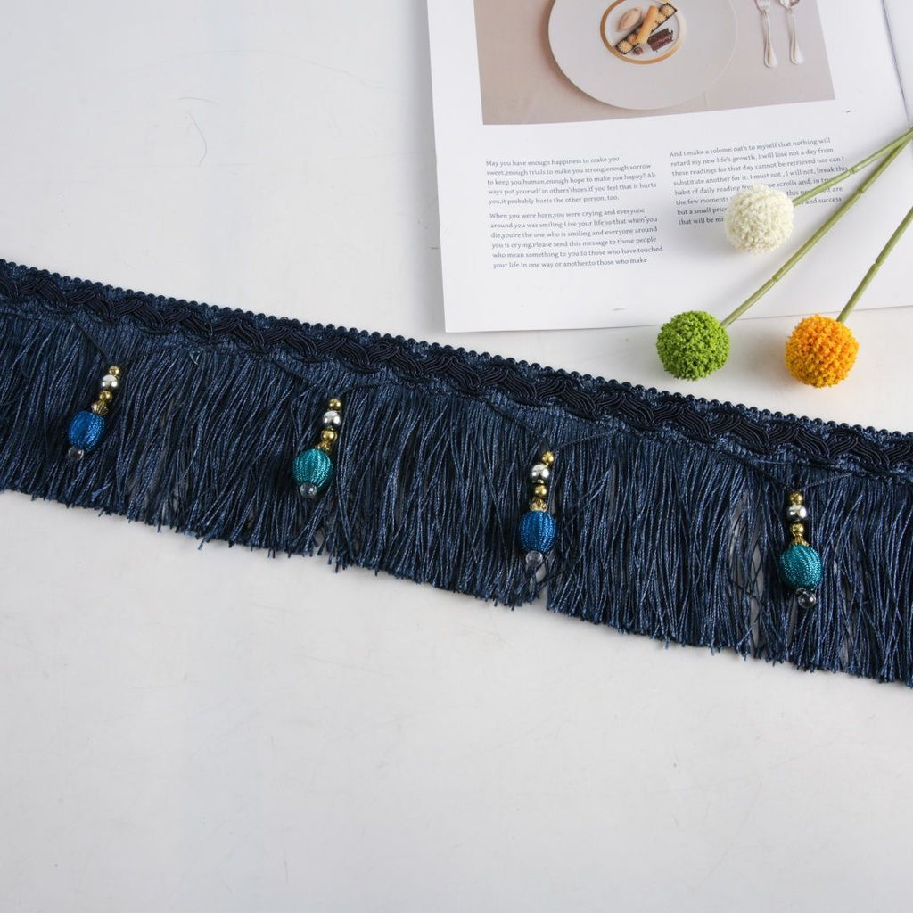 Luxury Fringe Braid with Bead Trim | High & Bury