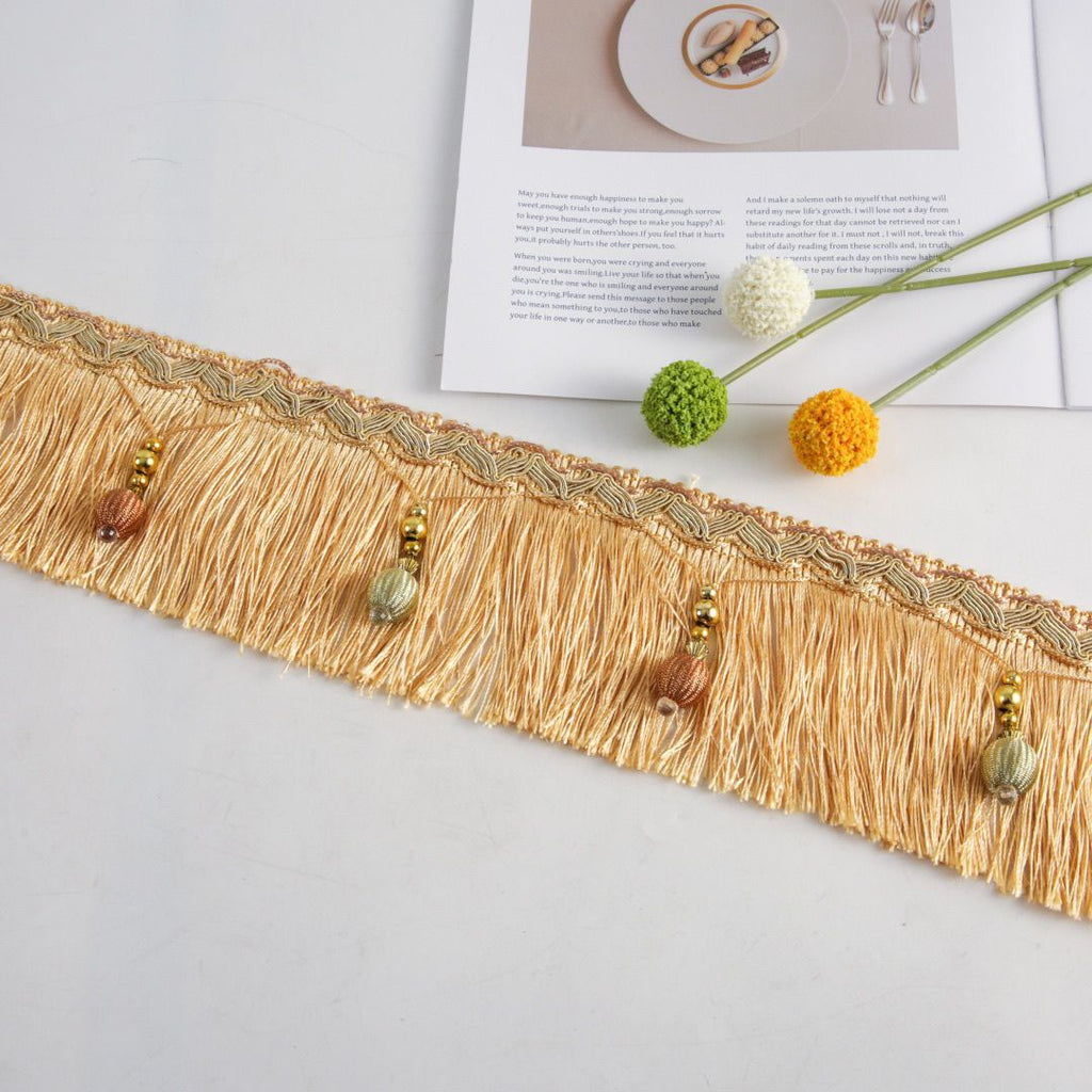 Luxury Fringe Braid with Bead Trim | High & Bury